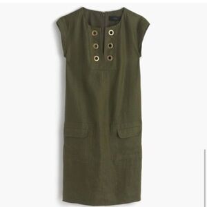 EUC J.Crew Linen Shift Dress with Grommets Size 6